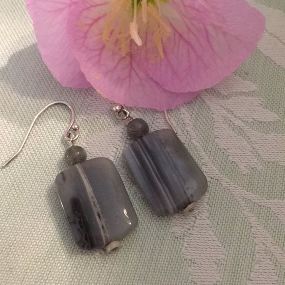 New natural grey agate earrings. - Picture 6 of 6